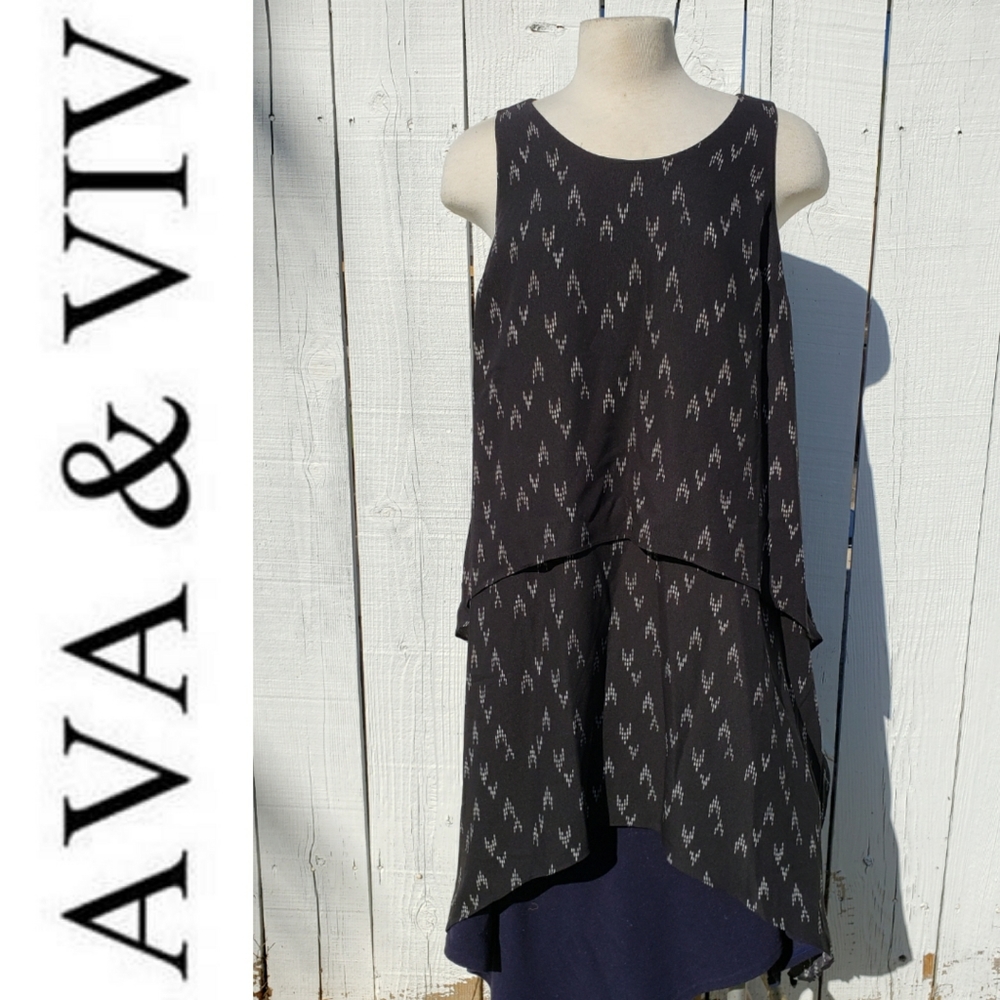 Ava & Viv Sleeveless Long Dress Shirt